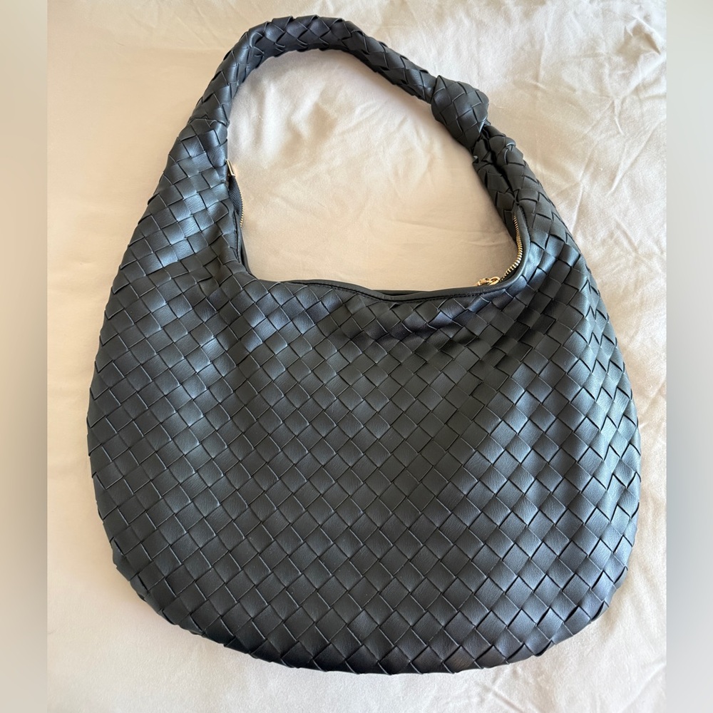 Anthropologie Woven Hobo Shoulder Bag - Black